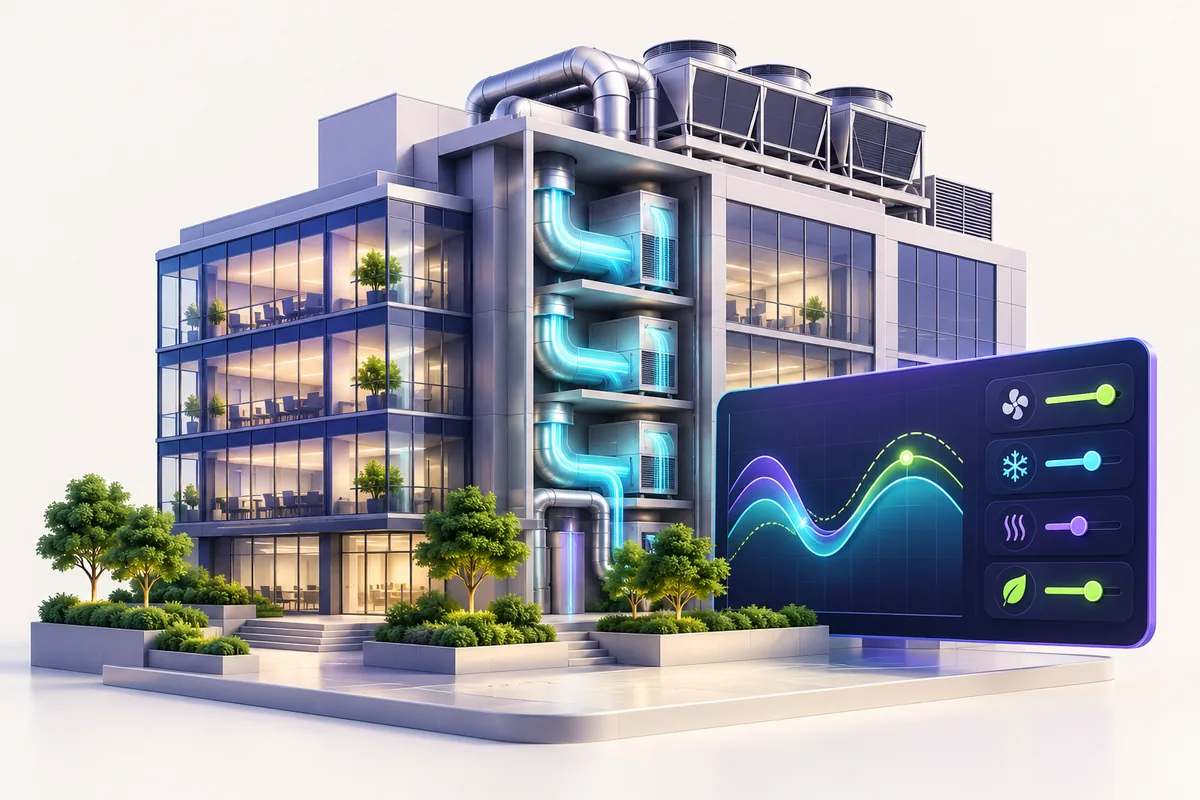 HVAC Energy Optimization for Large Commercial Buildings
